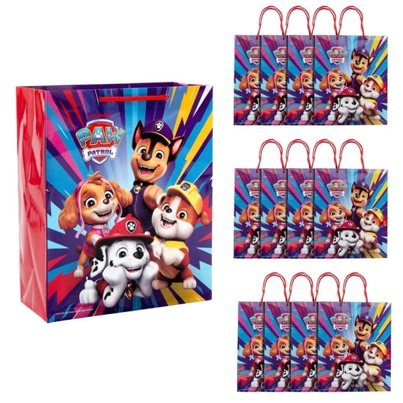 Fun Express 7 1/4" x 9" Medium PAW Patrol Character Paper Gift Bags  12 Pc.