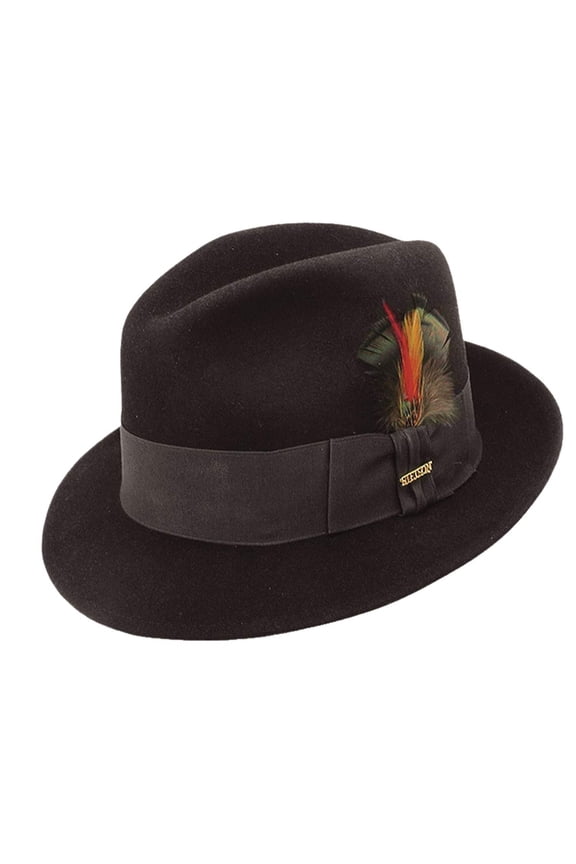7 1/8 Black Frederick Wool Felt Fedora