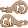 thumbnail image 1 of 7 1/8"W x 3 1/8"H x 5/8"D (Each Side) Small Swaying Scrolls (Pair), Rubberwood, 1 of 3