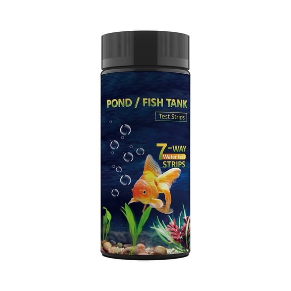 7 in 1 Aquarium and Pond Test Kit, Fresh and Salt Water Quality Test Strips for Fish Tanks, Accurate pH Nitrite Nitrate Chlorine Hardness Check, Easy Use Dip Strip for Home Pool Spa, 1 Tube