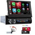 thumbnail image 1 of 7'' 1 Din Car Radio Mirror Link MP5 Player Car Stereo Wireless Carplay Android Auto Car Audio Electric Telescopic Screen Support USB/TF Card Bluetooth, 1 of 12