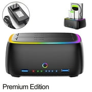 7 IN 1 Dual-bay Hard Drive Station USB3.0 5Gbps SATA HDD Docking Station For 2.5/3.5 Card Clone Enclosure TF/SD HDD/SSD Offline External Dock Sata Hard External Adapter Docking Ssd Dock Reade