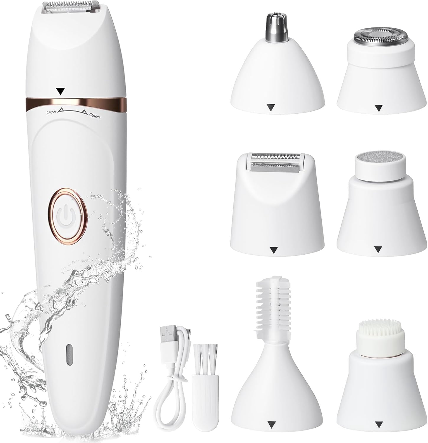 7 in 1 Electric Bikini Trimmer for Women, Women's Razor Shaver. Hair Removal Device for face, Bikini Area, Underarm, arm, and Legs. Compact and Convenient, Perfect for Home and Travel.