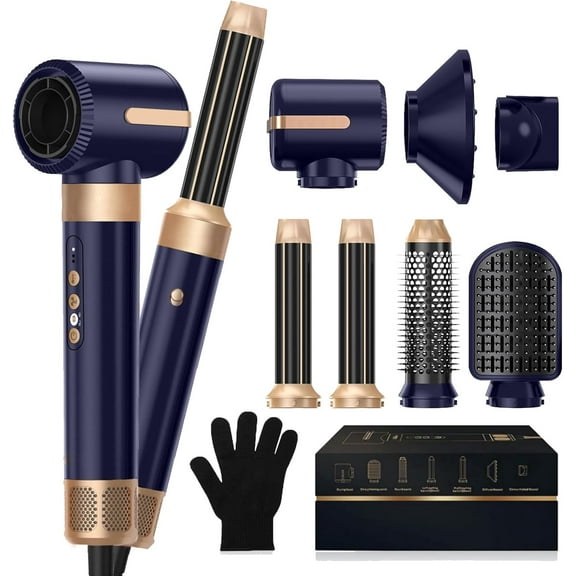 7 in 1 Hair Dryer Brush Blow Dryer Brush 110000 RPM Hot Air Brush Styler Auto Air Curler for Hair Curly Twist Multistyler Professional Ionic Travel Hair Styling Tool Air Styler