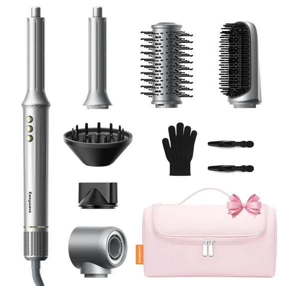 7 in 1 Hair Styler & Hair Dryer Brush, 110,000 RPM High-Speed Blow Dryer with Negative Ions for Frizz-Free Styling Fast Drying Curling Volumizing Straightening, Hot Air Styler with Travel Case