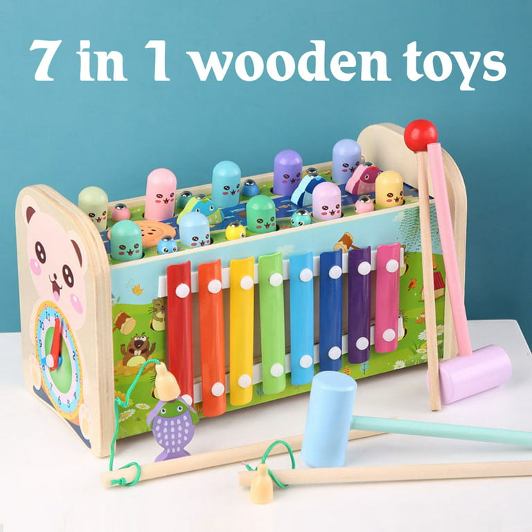 7 in 1 Hammering Pounding Toys Wooden Montessori Educational
