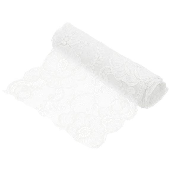 7.1 Inch Wide 3 Yard Lace Ribbon Floral Pattern White Lace Trim Ribbon for Gift Wrapping, Wedding Decor