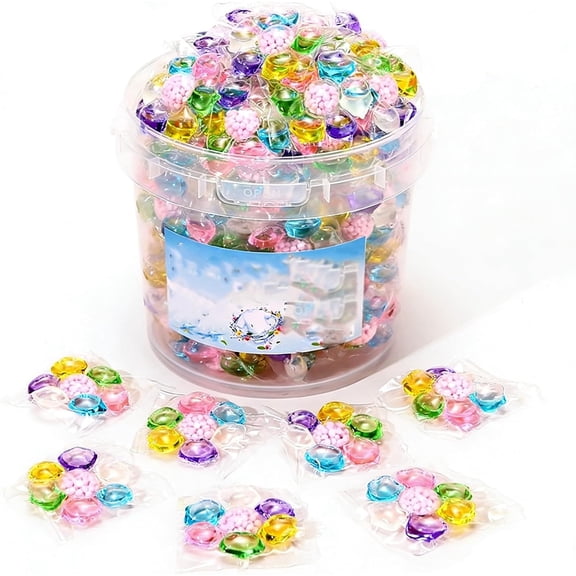 7 in 1 Laundry Detergent Pods with Scent Beads, All-in-One Capsules for Deep Cleaning, Fabric Softening, Freshness & Color Protection, Works in All Machines