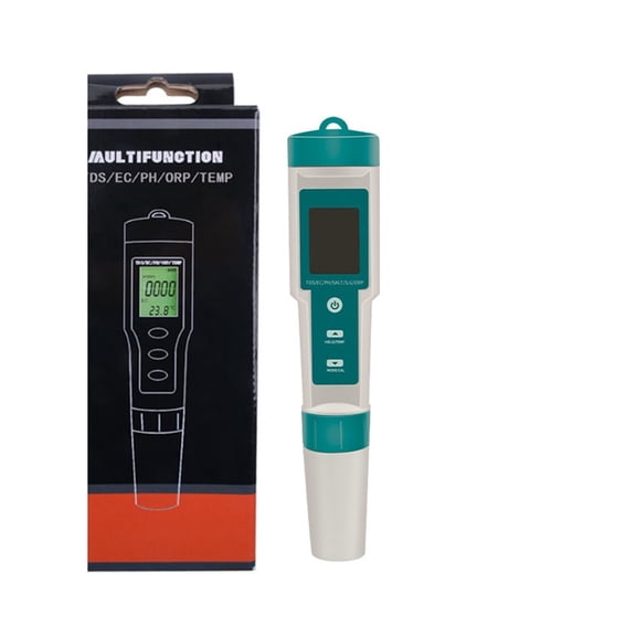 7 in 1 PH/ORP/EC/TEMP/SALT/S.G/TDS LCD Backlight Waterproof IP67 Water Quality Tester Multifunctional Water Quality Test Pen ,Reliable - WITH BATTERY POWDER_X