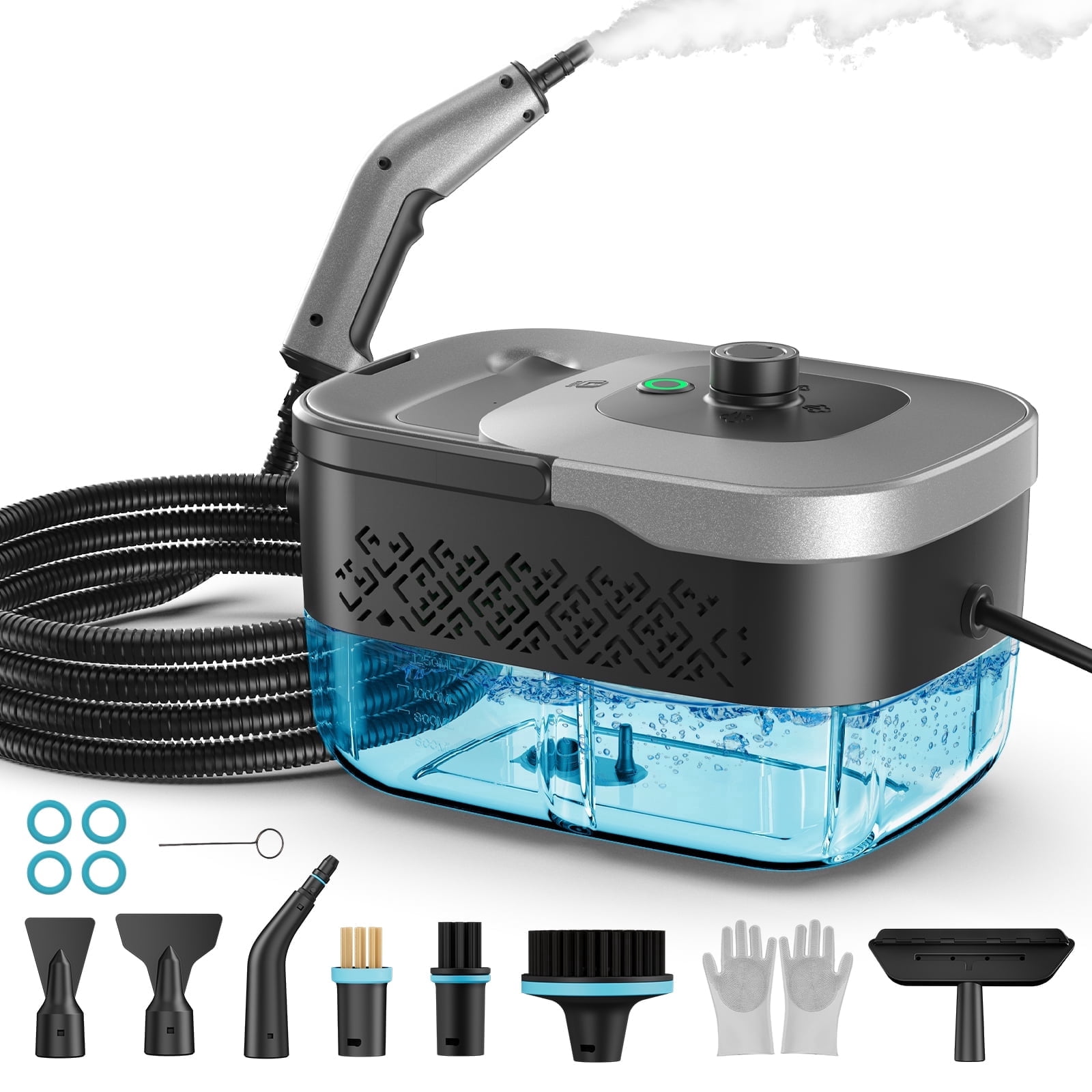 Vperac 7 in 1 Portable Steam Cleaner for Home with 1800W High Pressure, 15s Quick Heat-up, 1600ML Large Tank, Handheld Steam Cleaner for Kitchen Upholstery, Tile, Car, Bathroom, Grout, Floor