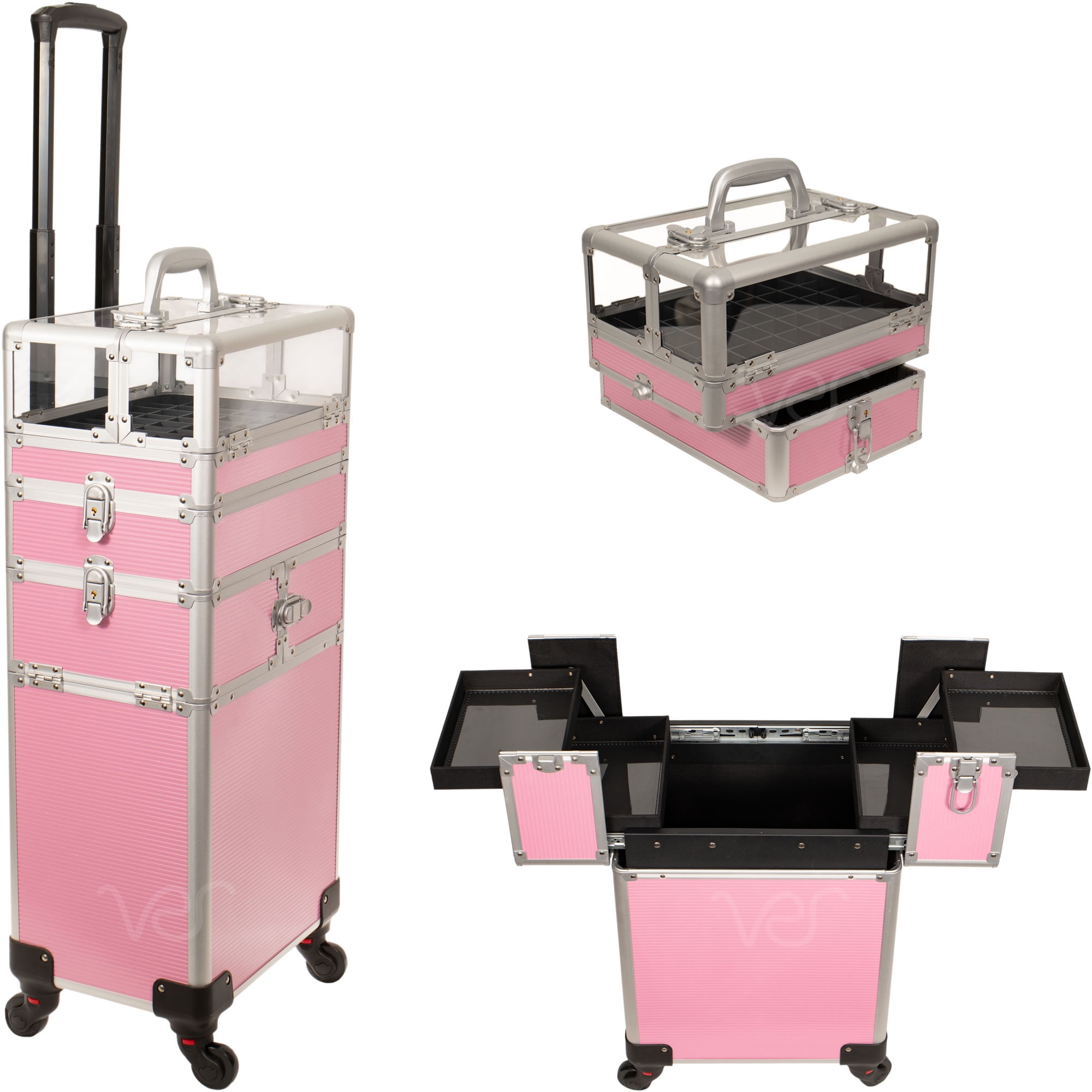 Adson Multipurpose Rolling Makeup Train Case Professional Lockable Artist  Hairdressing Trolley Nail Technician Storage Vanity Cosmetic Luggage Travel  Cabinet Salon Barber Stylist Equipment (Black) : Amazon.in: Beauty