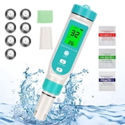 HK 7 in 1 Professional Digital Versatile Water Tester-TDS/EC/PH/Salt/S.G/OPR/Temperature, with Calibration Buffer Powder