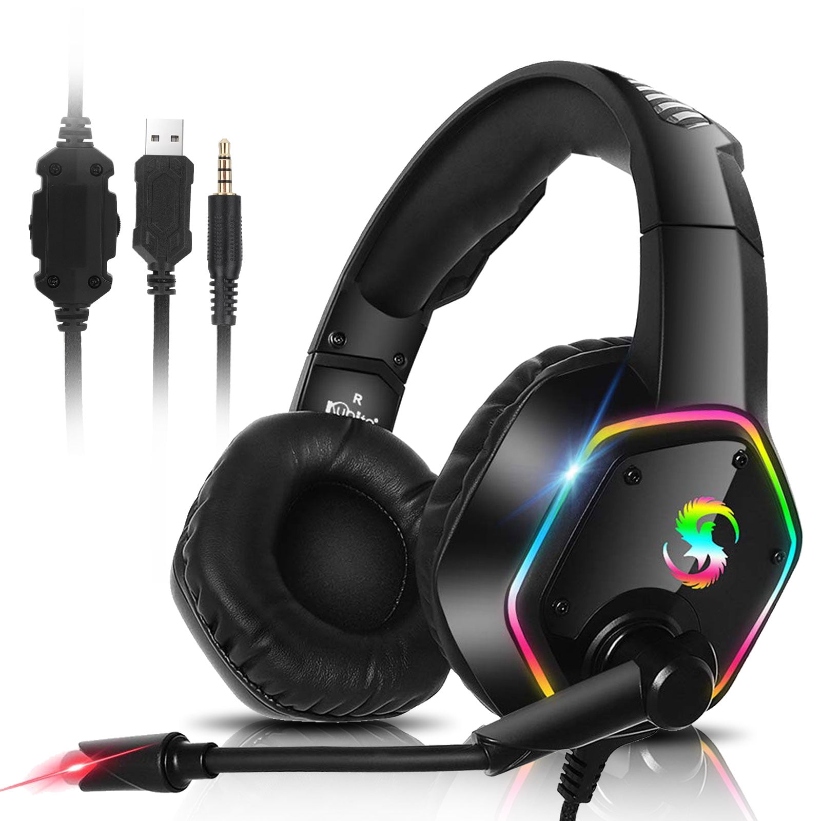 GAMEPOWER Raijin Gaming Headset - 7.1 Virtual Surround Sound, Wired  Headphones with 50MM Drivers, Noise Cancelling Mic for PC, PS4, PS5 - Ideal  for