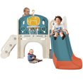 thumbnail image 1 of 7 in 1 Toddler Slide for Indoor Playground, Freestanding Kids Climber Slide Playset with Arch Tunnel, Ring Toss, and Basketball Hoop, Toy Storage Organizer, 1 of 6