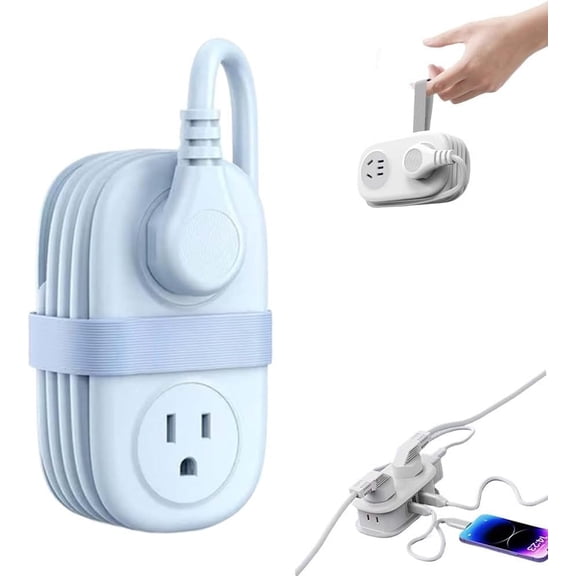 7 in 1 Travel Charging Station, Power Strip, 4 Outlets 3 USB Ports (1 USB-C), Cruise Fast Flat Plug, Smart Extension for Home Office Dorm, Vacation Essentials for Hotel Camping(Purple)