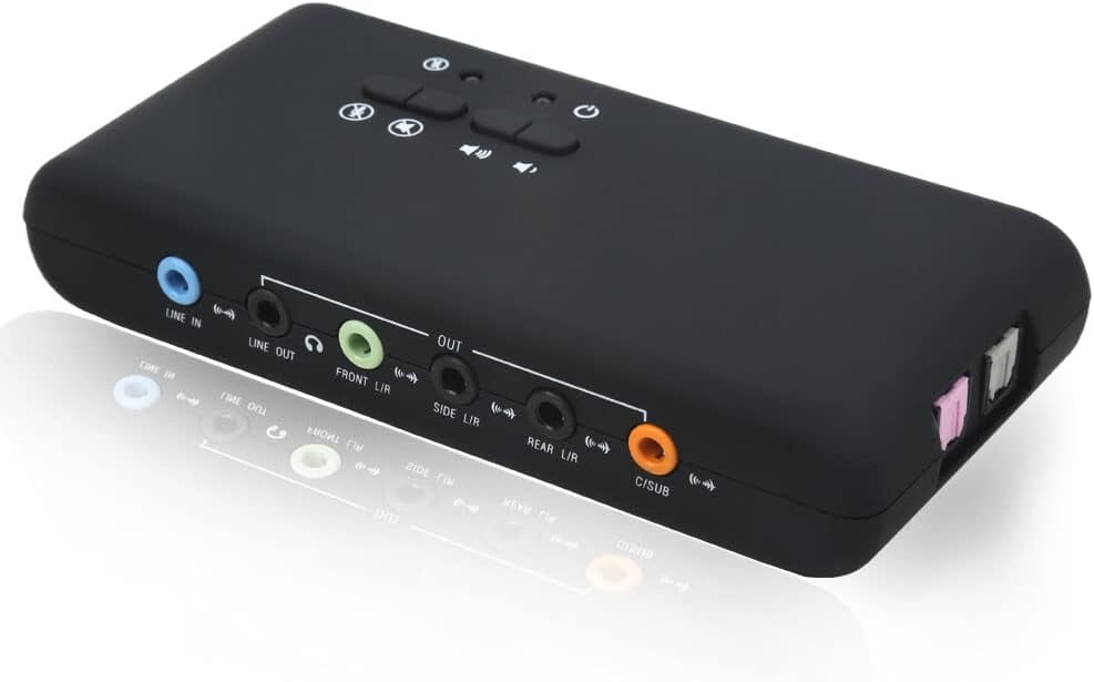 7.1 USB 3.5MM Sound I/O 48KHz sample rate 8CH DAC and 2CH ADC via S/PDIF Input and Output with