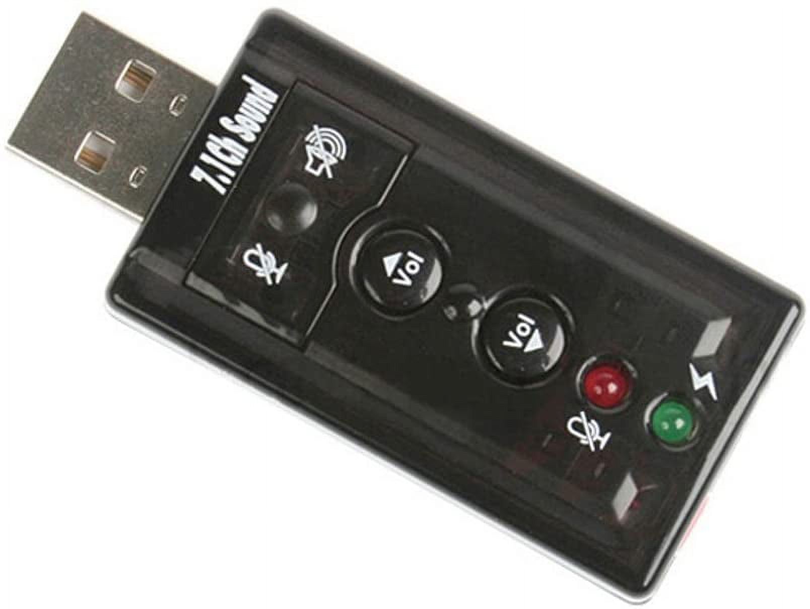 7.1 USB Stereo Audio Adapter External Sound Card - Sound card - stereo - USB 2.0 - ICUSBAUDIO7,Black - image 1 of 6