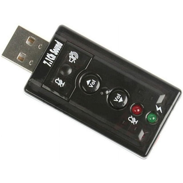 7.1 USB Stereo Audio Adapter External Sound Card - Sound card - stereo - USB 2.0 - ICUSBAUDIO7,Black