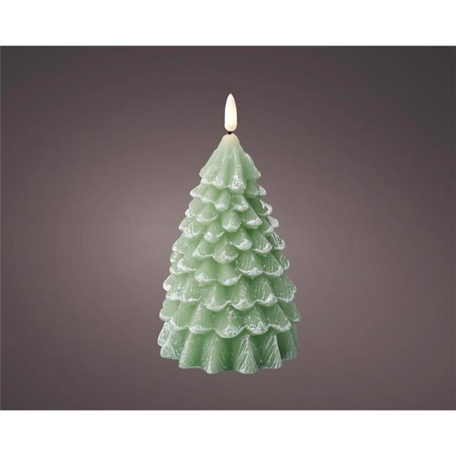 Green LED Flameless Christmas Tree Candle with Timer
