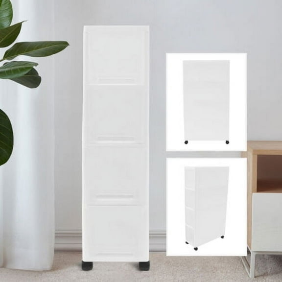 7.1 inches Narrow Slim Rolling Storage Cart Organizer Kitchen Storage Cabinet