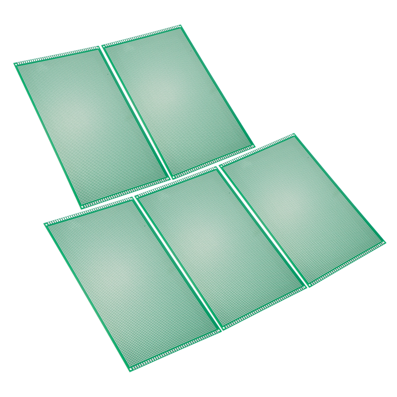 7.1" x 11.8" PCB Board Circuit, 5 Pcs Single Sided Prototype Solder Boards for Soldering and Electronic Project Circuit Boards Solderable Breadboard, Green
