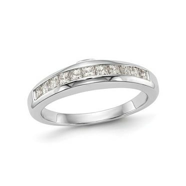 7/10 Carat (Ctw H-I, I2-I3) Princess Cut Diamond Wedding Band Ring in 14K White Gold