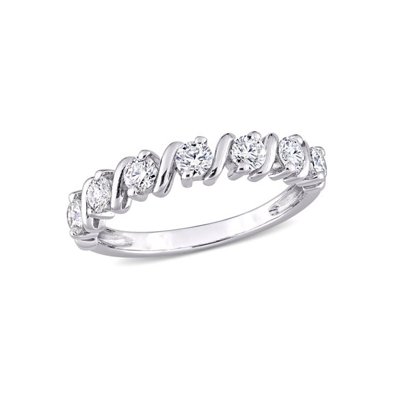 7/10 Carat (Ctw) Lab-Created Moissanite Anniversary Ring Band in Sterling Silver for Women