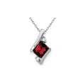 thumbnail image 1 of 7/10 Carat (Ctw) Natural Garnet Pendant Necklace in 10K White Gold with Chain for Women, 1 of 4