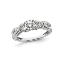 7/10 Carat (Ctw SI1-SI2, G-H-I) Lab-Grown Diamond Twist Engagement Ring in 14K White Gold (SIZE 7) for Women