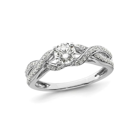 7/10 Carat (Ctw SI1-SI2, G-H-I) Lab-Grown Diamond Twist Engagement Ring in 14K White Gold (SIZE 7) for Women