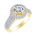 thumbnail image 1 of AFFY 7/10 Cttw Round Cut White Natural Diamond Halo Solitaire Engagement Ring In 14k Solid Yellow Gold (0.70 Carat) Ring Size-12, 1 of 1