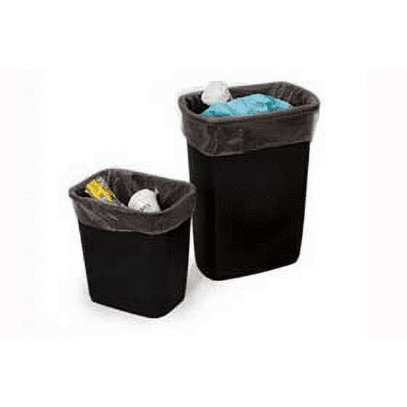 7-10 Gallon Heavyweight Can Liners, 15W X 9D X 24L, Black LLD Polyethylene, 2 Mil - Case of 500 Bags