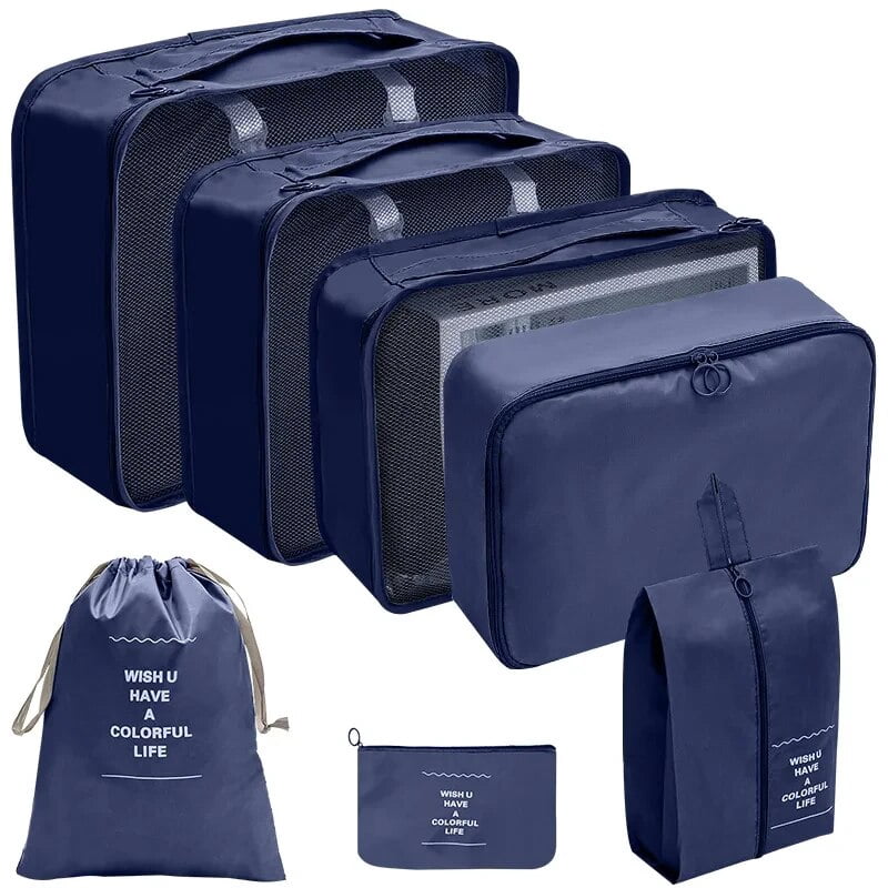 7/10 Pcs Set Travel Organizer Storage Bags Suitcase Packing Cubes Cases Portable Wardrobe Luggage Clothes Shoe Pouch Fold