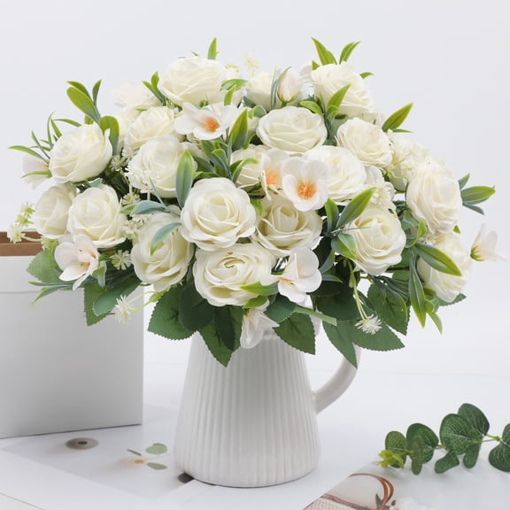 7×11 in Artificial Rose Flowers Bouquet,Spring Summer Latest Artificial Roses - Cute & Delicate Fake Rose Bouquets, Fresh Minimalist Home Decor,Centerpieces Floral Arrangement Home Decoration