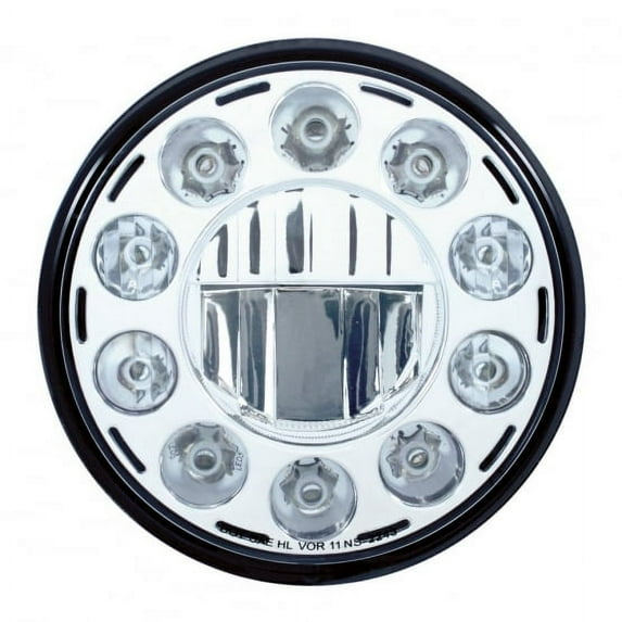 7" 11 High Power LEDs Crystal Headlight - Chrome