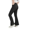 thumbnail image 1 of 7-12T Girls Athletic Yoga Pants With Pockets, SILVERCELL Big Girl Cross High Waist Flare Pant Bell Bottoms Leggings For Workout Running Dance, 1 of 4
