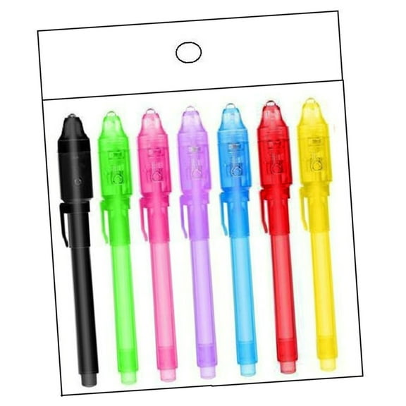 7/14 Pcs Invisible Inks Pen Spies Pen with Light for Secret Messages Detective Game and Classroom Treasure Hunts