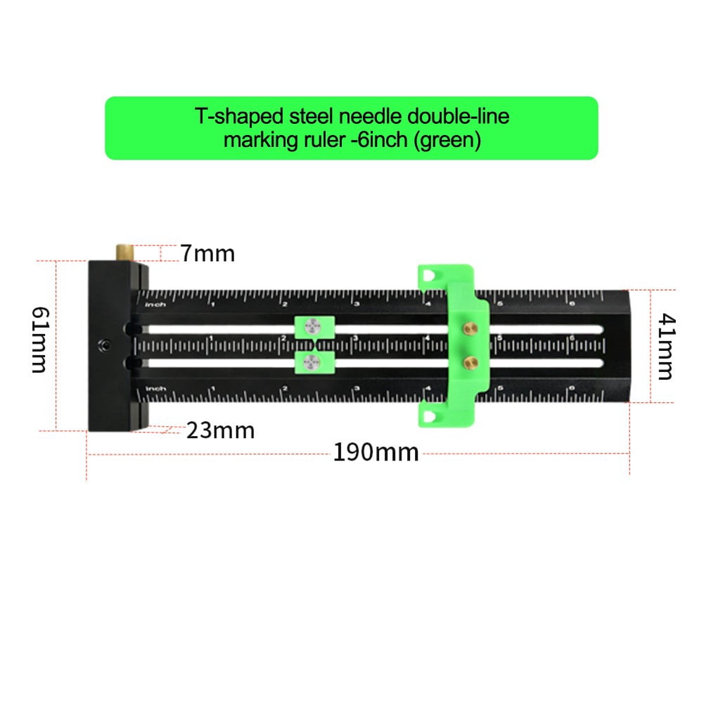 7/14 T-Type Steel Needle Double Line Ruler Steel Vertical Hole Marking ...