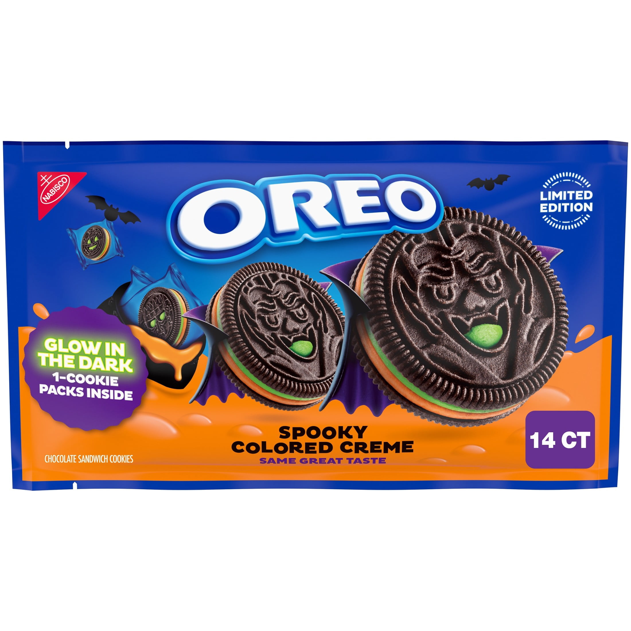 OREO Green and Orange Creme Chocolate Sandwich Cookies, Halloween