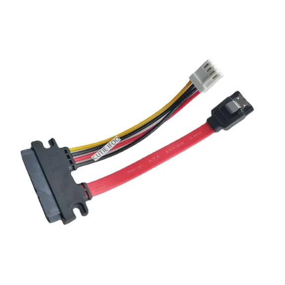 7+15 22pin SATA SSD HDD Hard Disk Drive 7Pin SATA DATA + 4Pin female FDD Floppy Power supply cable For PC HTPC HIN MINI ITX 10cm