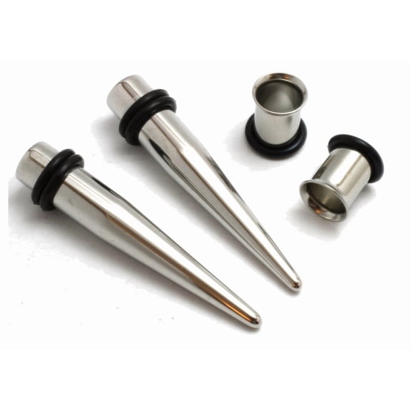 7/16" 11mm PAIR Steel Tapers AND Tunnels Ear Stretching Kit