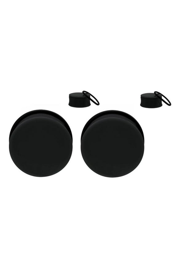 7/16 11mm Pair Black Single Flare Ear Plugs Gauges