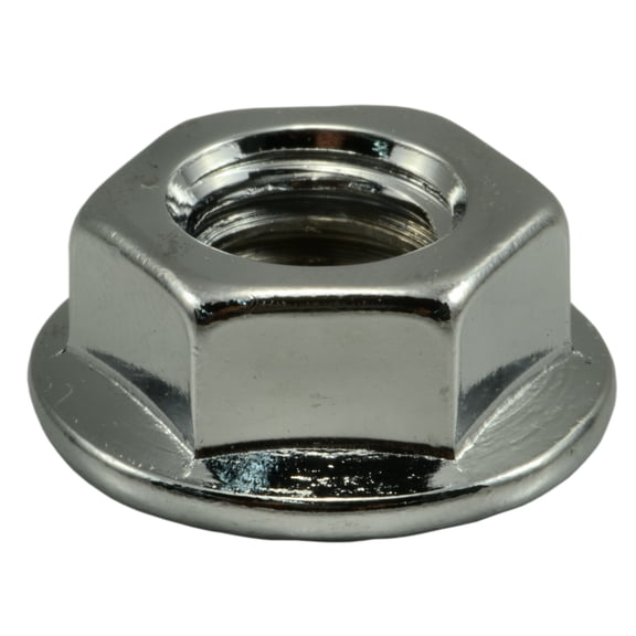 7/16"-14 Chrome Plated Steel Coarse Thread Flange Nuts (4 pcs.)