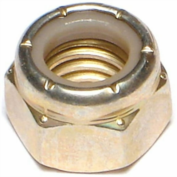 7/16"-14 Zinc Plated Grade 8 Steel Coarse Thread Nylon Insert Lock Nuts LNS8-117