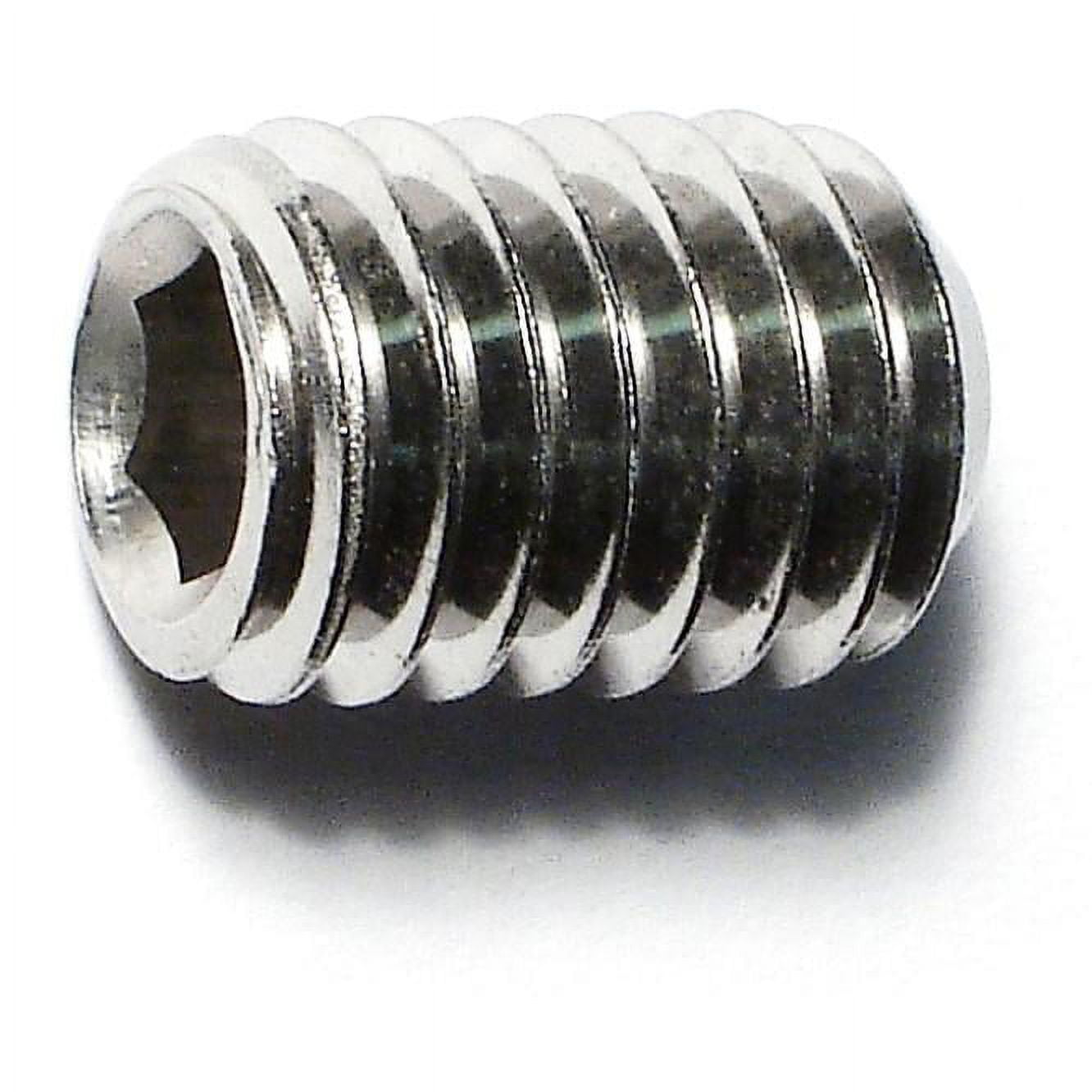 7/16"-14 x 5/8" 18-8 Stainless Hex Socket Headless Set Screws (8 pcs.)