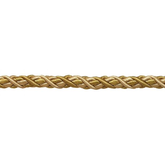 7/16" (1cm) Large Decorative 6-ply Rope Cord Trim # 716BNL,, Tan Beige Gold #8633 (Beige Gold, Dark Gold, Tan Beige) Sold By The Yard (36"/3 ft/0.9m)