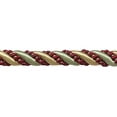 thumbnail image 1 of 7/16" (1cm) Large Decorative Rope Cord Trim # 716I2NL,, Holiday Red #3752 (Crimson Red, Light Gold, Mint Green) 10 Yards (30 ft/9.5m), 1 of 1
