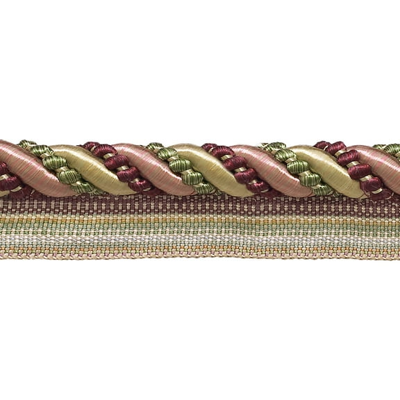7/16" (1cm) Large Shiny Decorative Twisted Rope Cord with Lip | Cord Trim # 0716I2,, Berry Patch Red #4260 (Dark Red, Forest Green, White Gold) 9 Yards (27 ft/8m)