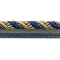 thumbnail image 1 of 7/16" (1cm) Noblesse Collection Large Shiny Decorative Twisted Rope Cord with Lip | Cord Trim # 0716H,, Nautical Gold #1152 (Light Gold, Yellow Gold, Navy Blue) 27 Yards (82 ft/25m), 1 of 1