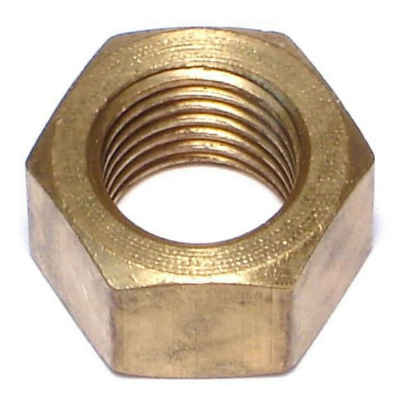 7/16"-20 Brass Fine Thread Finished Hex Nuts (8 pcs.)